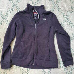 Women's Black North Face Full Zip Sweater Jacket, Medium